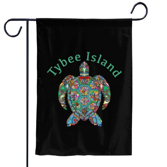 Tybee Island Tribal Turtle Garden Flags