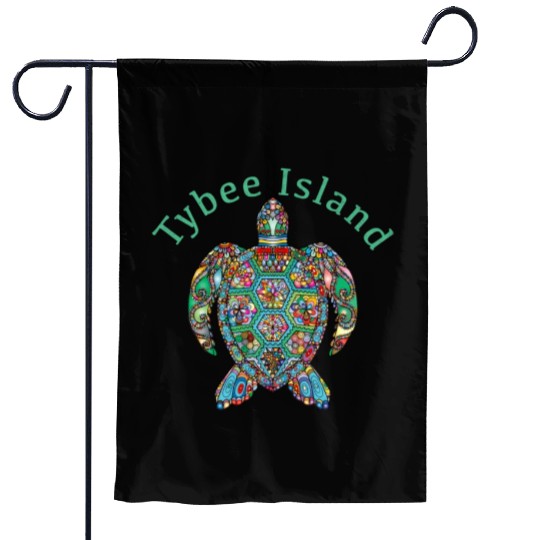 Tybee Island Tribal Turtle Garden Flags