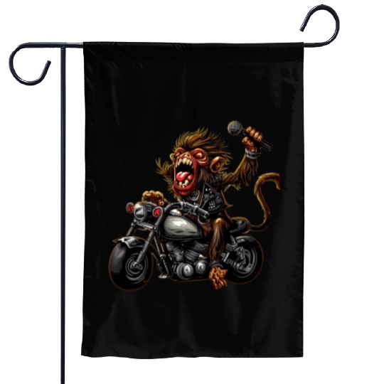 zombie Raider Monkey Garden Flags