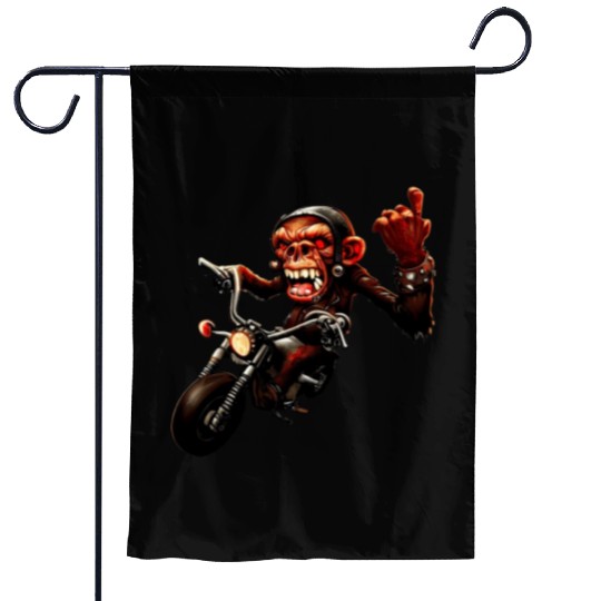Zombie Raider Monkey Rockstar Garden Flags