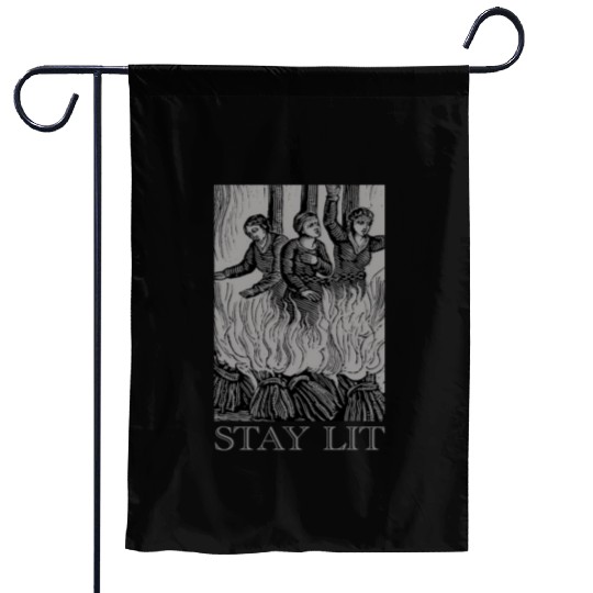 Stay Lit Occult Satan Witch Unholy Baphomet Tarot Garden Flags
