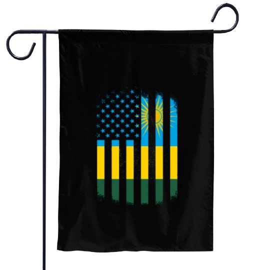 Rwanda And America Flag Rwandan American Flag Garden Flags