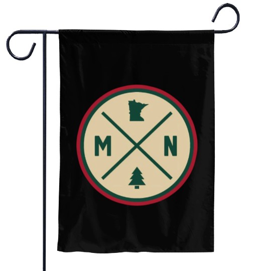Minnesota Mn Circle Patch Red And Green Garden Flags