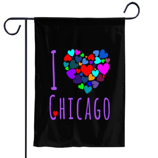 I Love Chicago Heart City Of Chicago Garden Flags