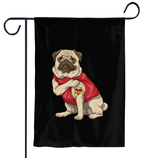Pug I Love Mom Tattoo Dog Puppy Funny Mother s Day Garden Flags