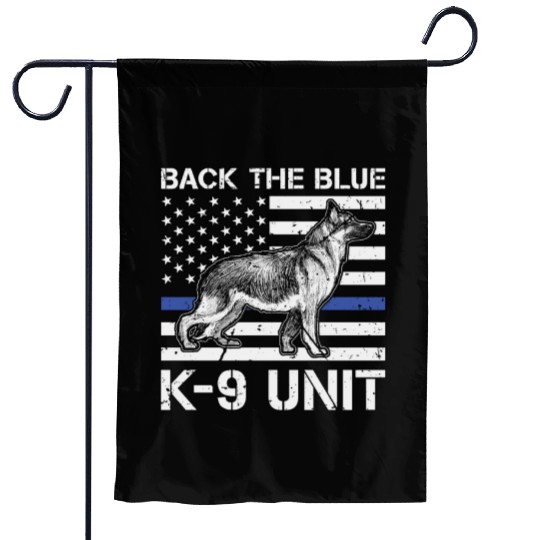 German Shepherd Back The Blue K-9 Unit Police Dogs Garden Flags
