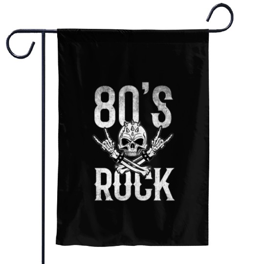 80S Rock And Roll Distressed Music Guitar Band Garden Flags