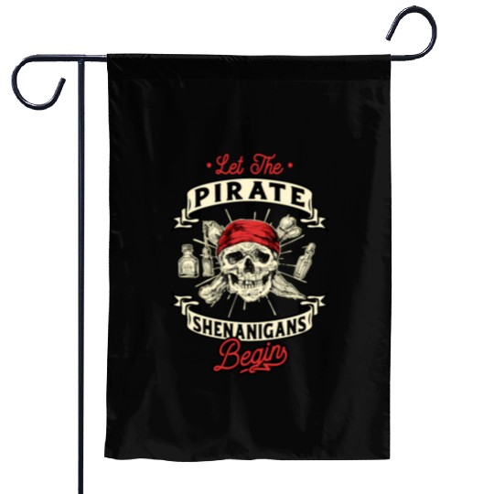 Let The Pirate Shenanigans Begin - Crossbones Garden Flags