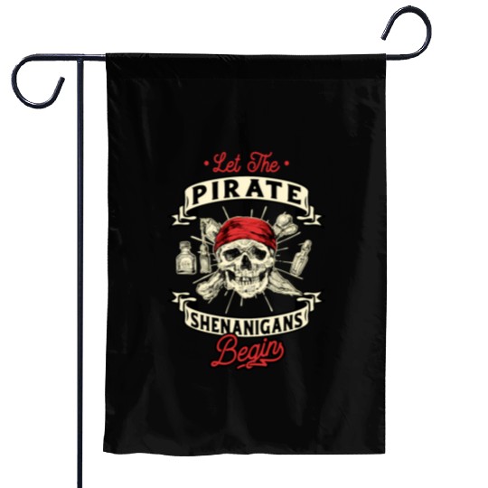 Let The Pirate Shenanigans Begin - Crossbones Garden Flags