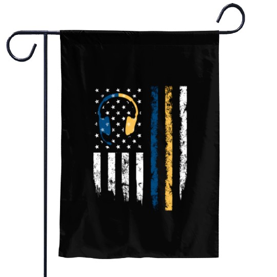 Gold Blue Line 911 Police Dispatcher First Garden Flags