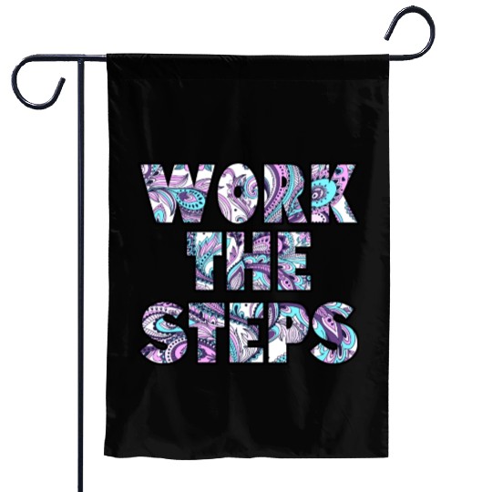 Work the Steps paisley Garden Flags
