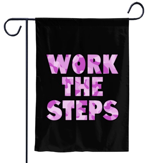 Work the Steps purple camo Garden Flags
