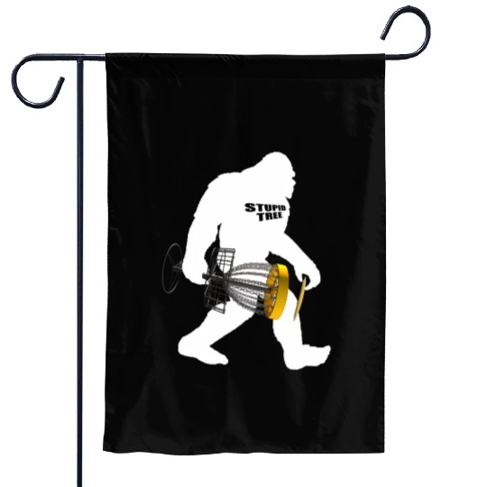 Bigfoot Disc Golf Player Or Frisbee Playing Yeti Garden Flags