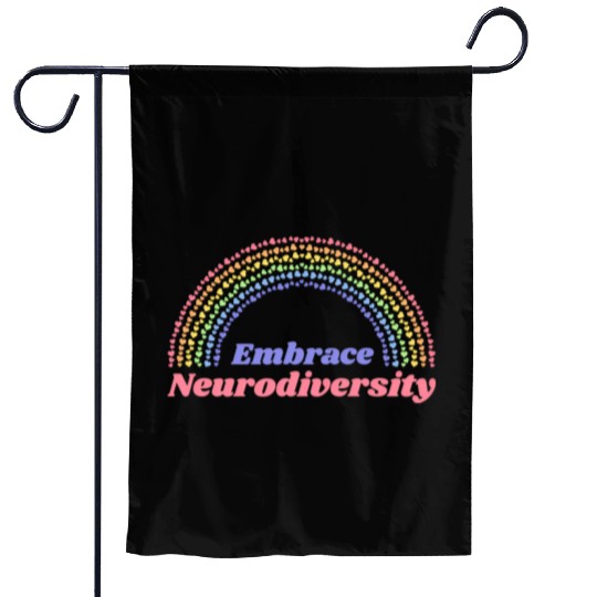 Embrace Neurodiversity Rainbow Garden Flags