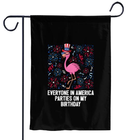 4th Of July Everyone In America Flamingo US Garden Flags