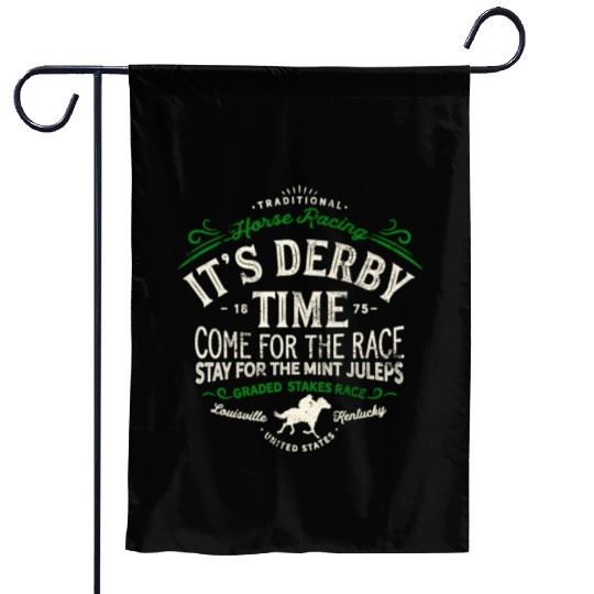 Derby Time Louisville Kentucky Horse Racing Garden Flags