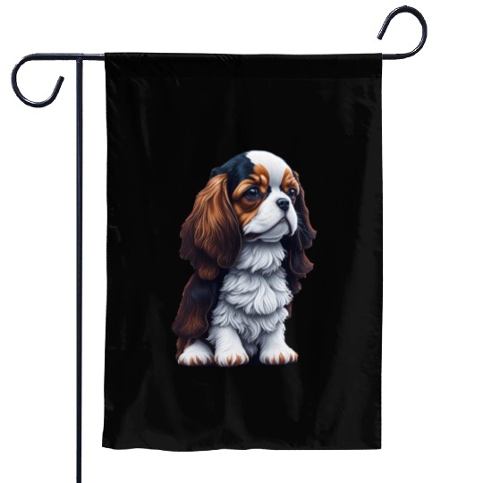 Cavalier King Charles Spaniel Dog Puppet Garden Flags
