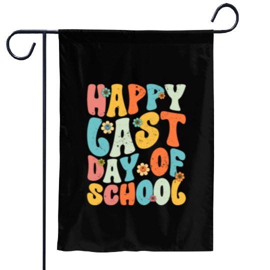 Groovy Happy Last Day of School Teacher Student Garden Flags