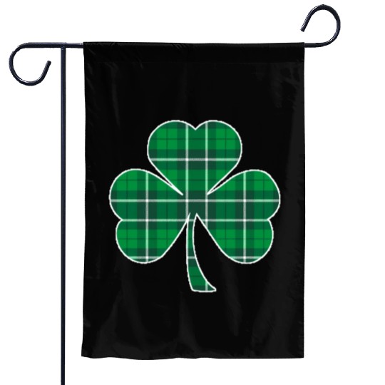 St Patric Day Irish Green Buffalo Plaid Shamrock Garden Flags