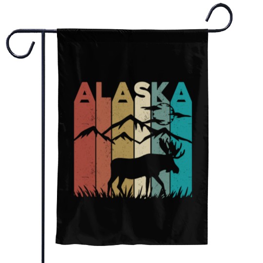 Alaska Moose Retro Vintage Alaskan Moose Souvenir Garden Flags