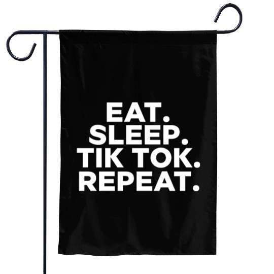 Eat Sleep tiktok Repeat retro vintage colors Garden Flags