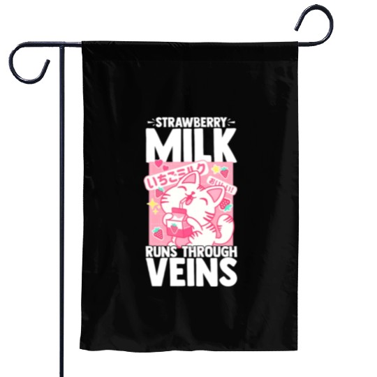 Strawberry Milk Shake Korean Vegan Japanese Drink Garden Flags