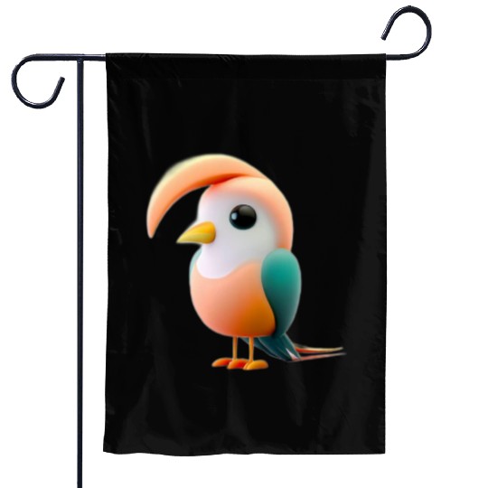 Cute Bird of Paradise 3D Render Garden Flags