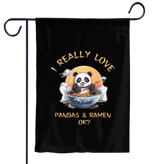 Kawaii Anime Panda Otaku Japanese Ramen Noodles Garden Flags