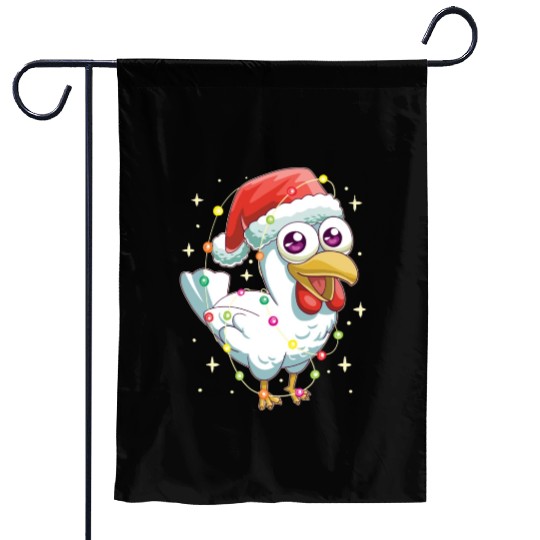Christmas Lights Chicken Santa Xmas Deer Magic Garden Flags
