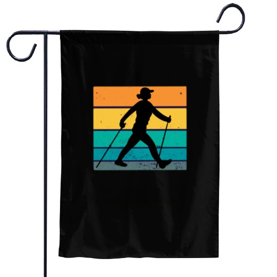 women hiking Garden Flags