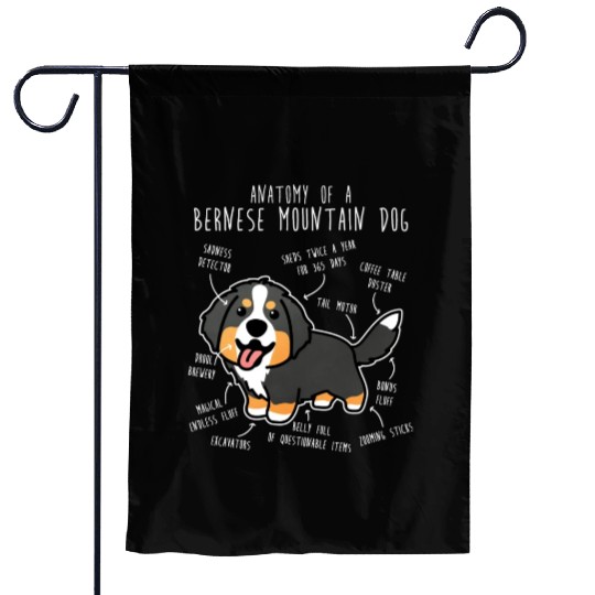 Bernese Mountain Dog Anatomy Garden Flags
