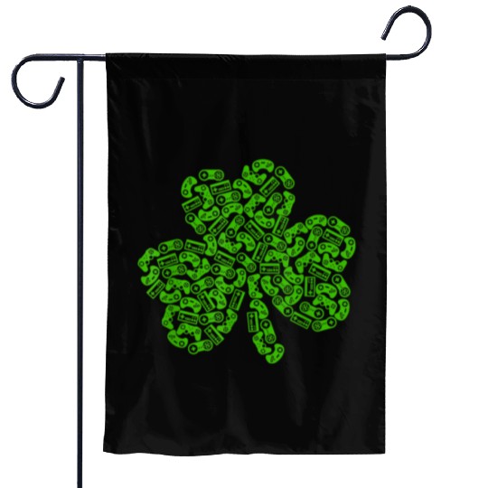 Gamer Game Shamrock St Patric Day Irish Garden Flags
