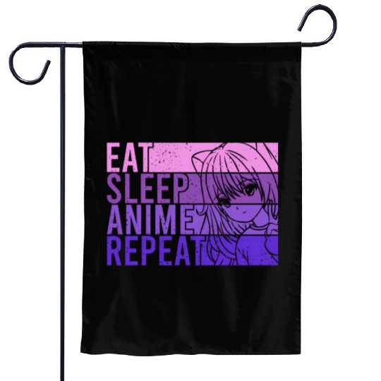 Anime Garden Flags Eat Sleep Anime Repeat Anime