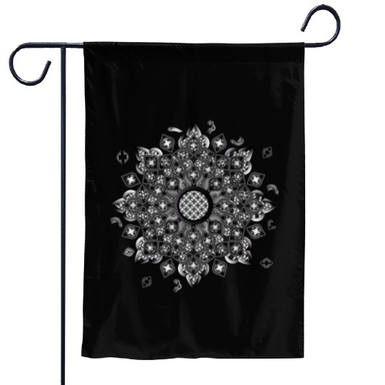 Gothic rosette stained glass ornament Garden Flags