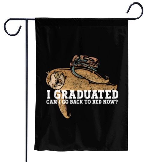 Graduation Humor with Lazy Student Illustration Garden Flags