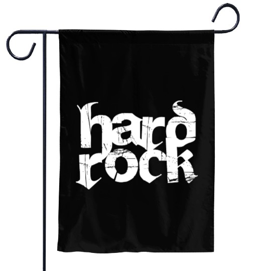 hard rock typography Garden Flags