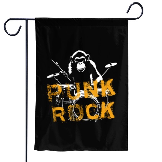 MONKEY PUNK ROCK Garden Flags