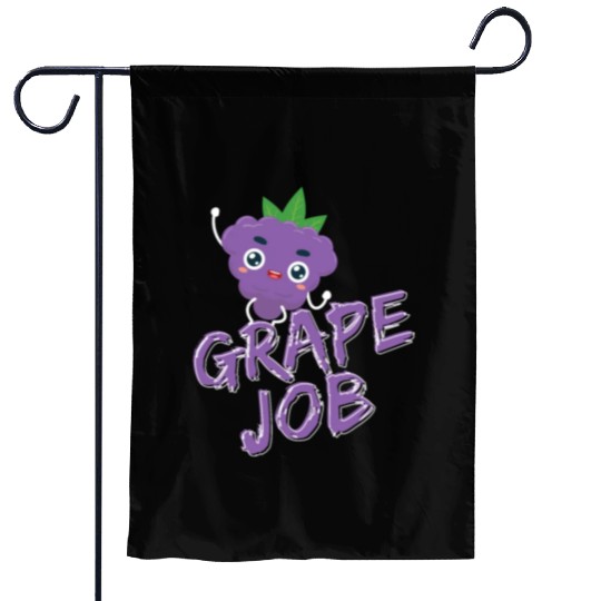 Grape Job Garden Flags