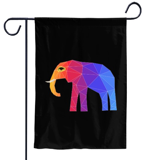 Colorful Abstract Elephant Garden Flags