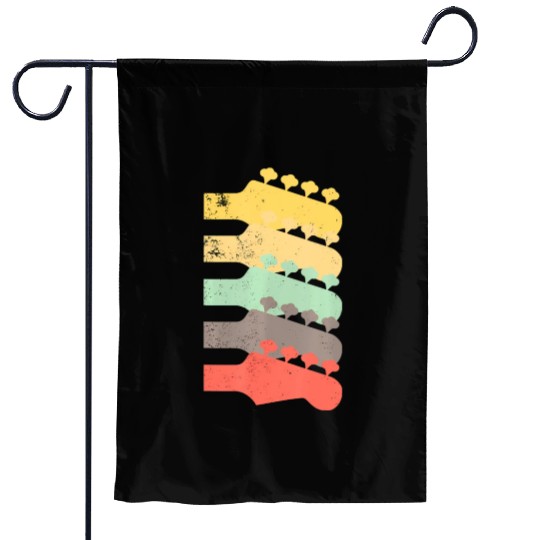 Vintage Electric Bass Guitar Headstock Men Garden Flags