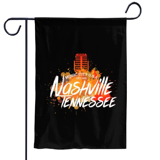 Nashville Country Music City Tennessee Guitar USA Garden Flags