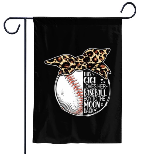 Baseball Gigi Vintage Leopard Messy Bun Garden Flags