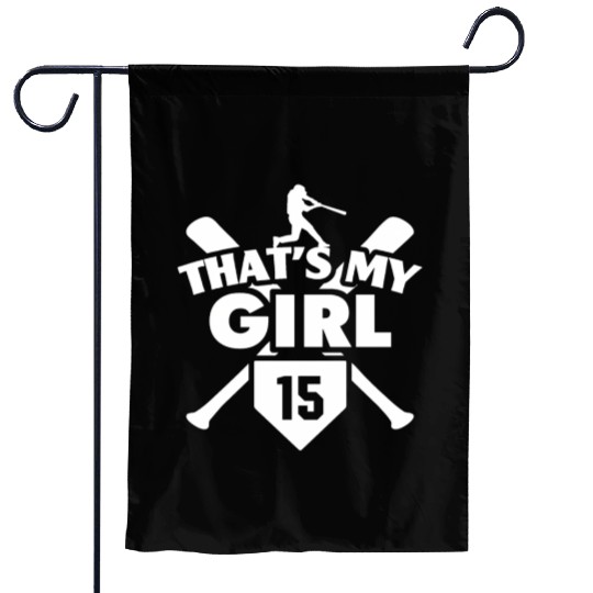 Baseball Mom Dad T'S My 15 Softball Number 15 Garden Flags