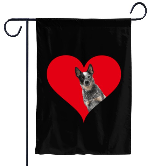 Heart Shape Australian Cattle Dog'S Day Garden Flags