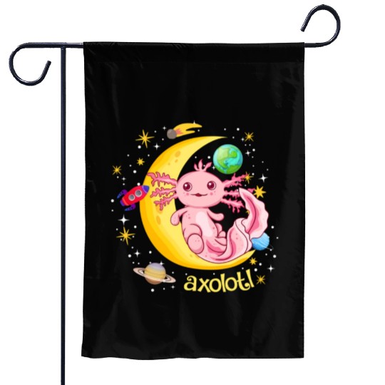 Space Axolotl Kawaii Garden Flags Pastel Goth Japanese An