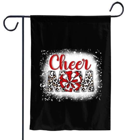 Cheer Mom Leopard Cheerleader Bleached Mother Garden Flags
