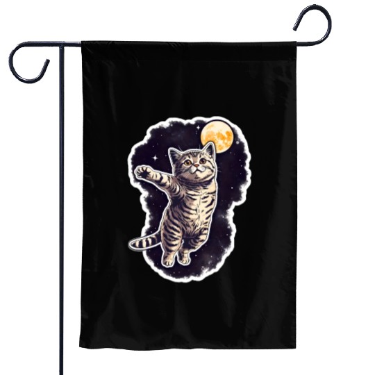 Space cat Garden Flags