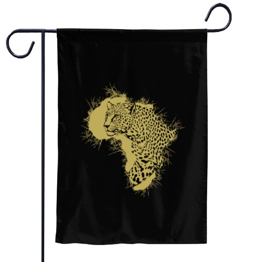 Leopard in a Thorny Africa Garden Flags