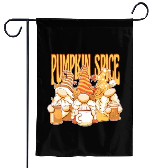 Gnomes Autumn Season Pumpkin Spice Hallothanksmas Garden Flags