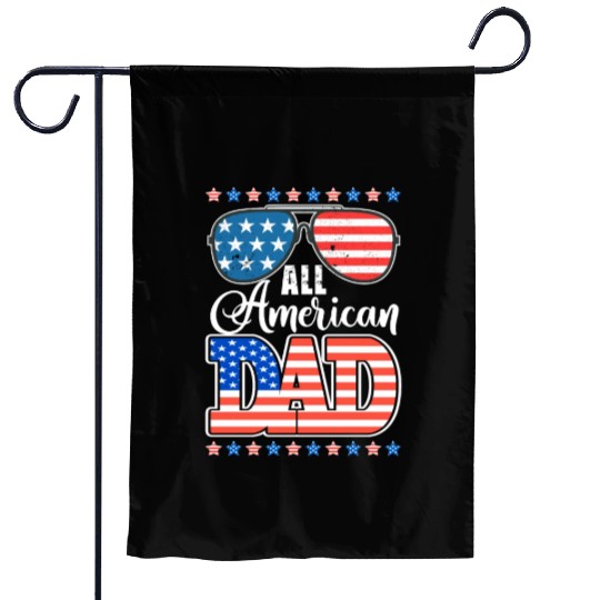 All American Dad Usa Sunglasses Flag Father's Day Garden Flags